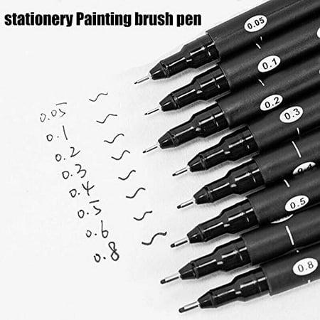 0.1 0.5mm Set of 3 0.3 Uni Pin Fine Liner Pen Pigment Markers Waterproof Ink 